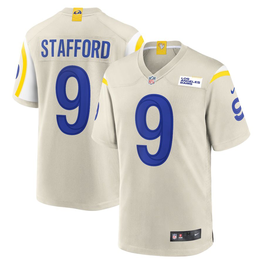 Men Los Angeles Rams #9 Matthew Stafford Nike Cream Player Game NFL Jersey